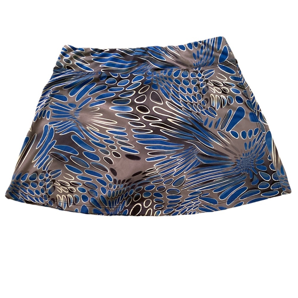 SmashGal Blue Gray Printed Tennis Athletic Skort Skirt - Small- Smash Gal - S